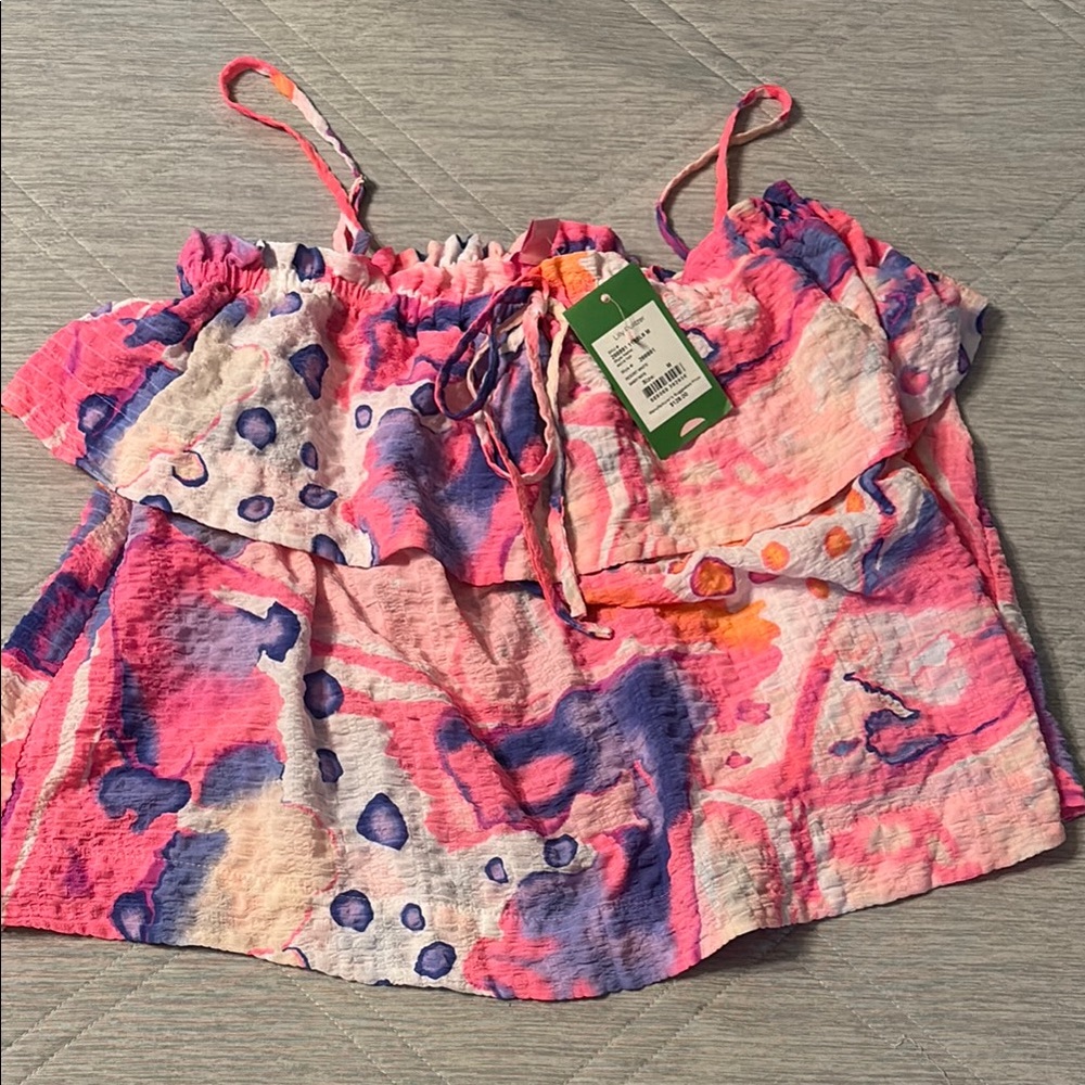 Lilly Pulitzer Pink and Blue Crop Top